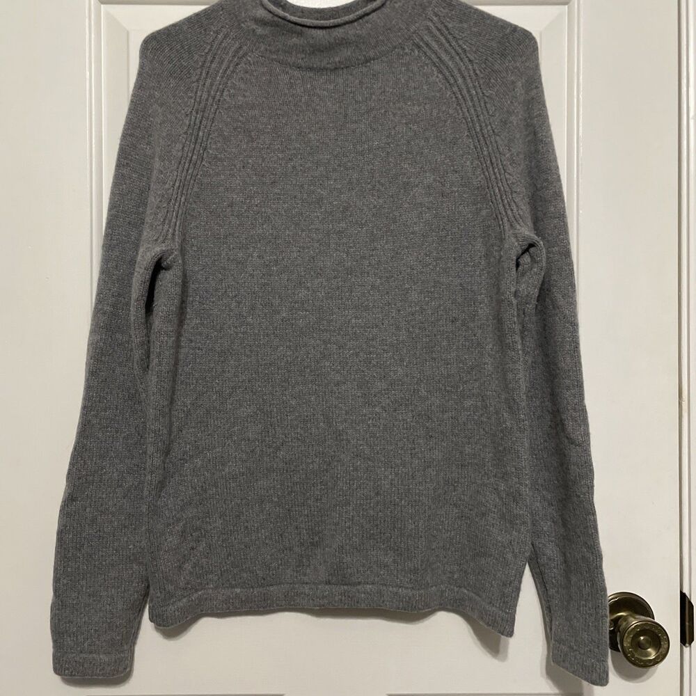 J.Crew Always Roll Neck Merino Wool Blend Sweater Womens S Grey Long Sleeve